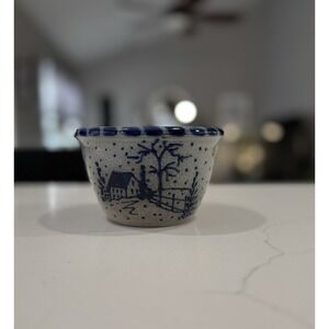 Eldreth Pottery 2004 Salt Glazed Small Bowl With Winter Scene